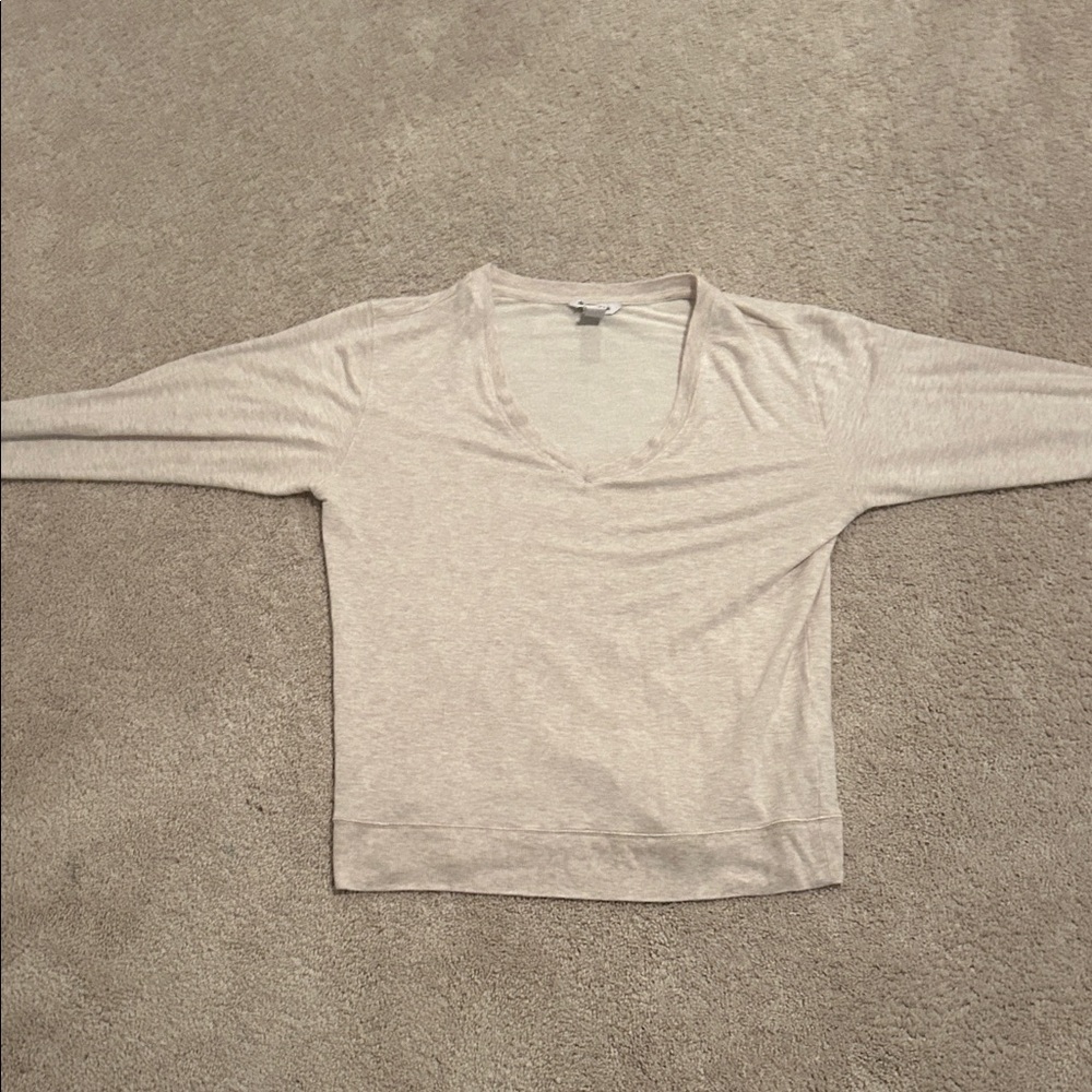 Athleta Light Beige V-Neck Blouse